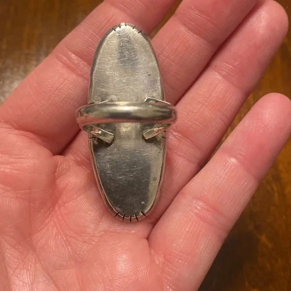 Large Navajo Turquoise Ring Size 9.5 - Picture 3 of 5